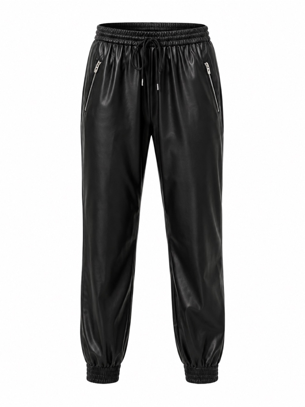 Blank NYC faux leather zipper joggers, size 28